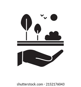 Life on land color icon. Corporate social responsibility. Sustainable Development Goals. SDG color sign. Pictogram for ad, web. UI UX design element.