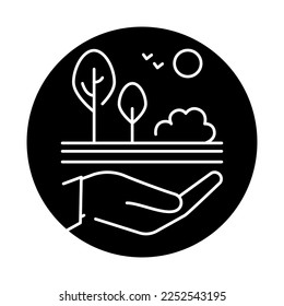Life on land color icon. Corporate social responsibility. Sustainable Development Goals. SDG color sign. Pictogram for ad, web. UI UX design element.