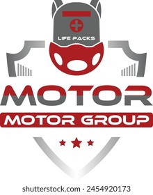 life package backpacker logo, motor life package log vector illustration, 