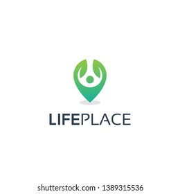Life Place Nature logo design vector template