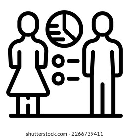 Life population icon outline vector. Graph increase. Team customer