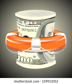 A Life Preserver Filled With Money, Symbolizing Financial Aid