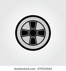 Life preserver flat circle icon