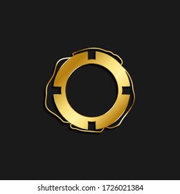 vida, conservador, icono de oro. Ilustración vectorial del estilo dorado
