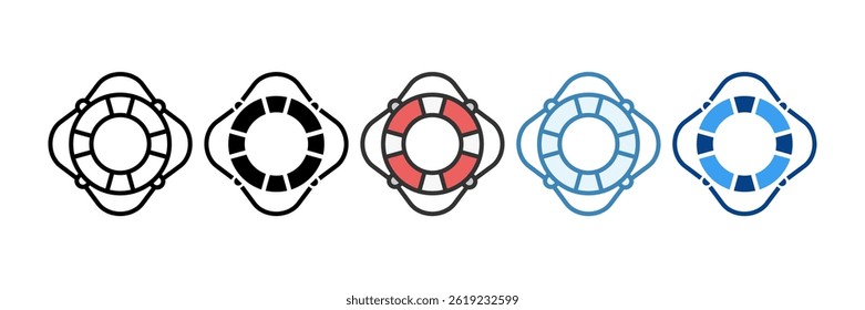 Life Preserver Icon Set Multiple Style Collection