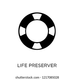 Life preserver icon. Life preserver symbol design from Nautical collection. Simple element vector illustration on white background.