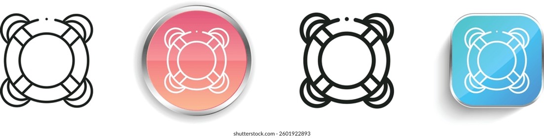 life preserver icon. Thin Linear, Regular and Button Style Design Isolated On White Background