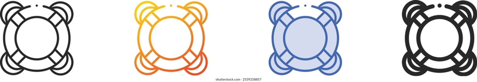 life preserver icon.Thin Linear, Gradient, Blue Stroke and bold Style Design Isolated On White Background