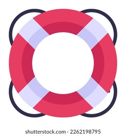 Life preserving tool, flat icon of lifesaver