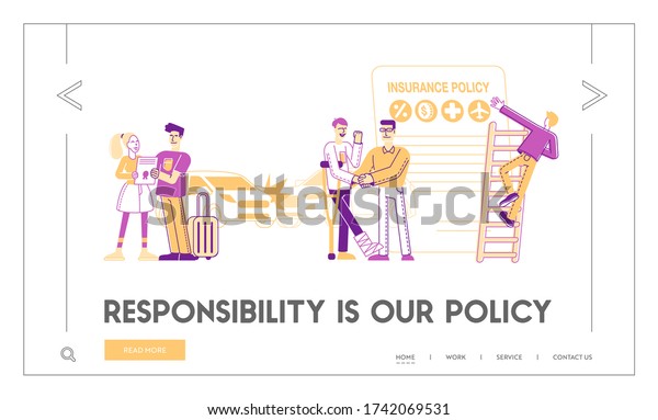 Life and Property Safety Guarantee Landing\
Page Template. People Fill Accident Insurance Form. Agent Shake\
Hand to Client, Characters Hold Policy Document Health Protection.\
Linear Vector\
Illustration