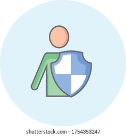 Life protection icon. Trendy insurance icon on blue background for web and mobile graphic.