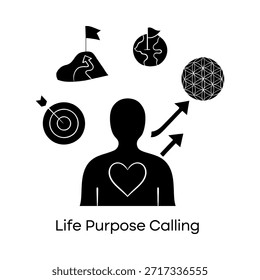 Life Purpose and Personal Development Icon – Growth Journey Vector