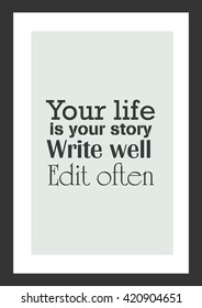 Life quote. New year quote. Happy new year poster whiteboard frame.