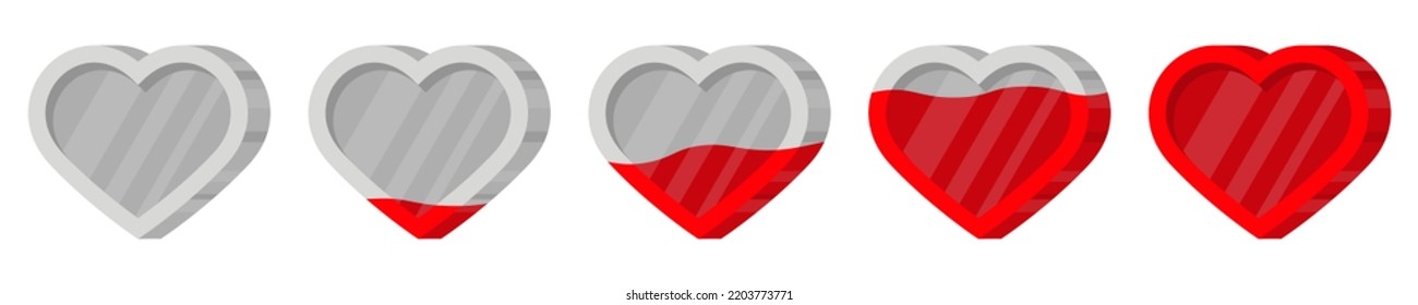 Juego de clasificación de la vida, ilustración del vector del corazón