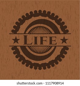 Life retro wood emblem