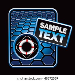 life ring blue hexagon advertisement