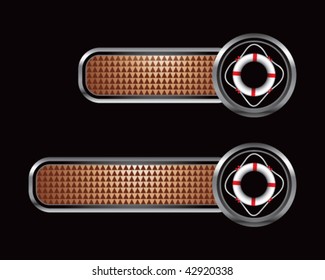 life ring bronze checkered tabs