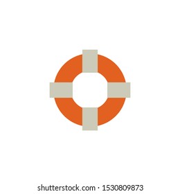 Life ring buoy vector icon symbol isolated on a white background