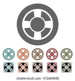 Life ring icon set.Vector illustration
