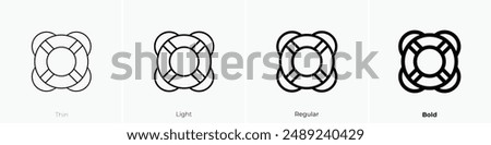 life ring icon. Thin, Light Regular And Bold style design isolated on white background