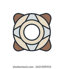 life ring icons isolated on White Background. Flat style design