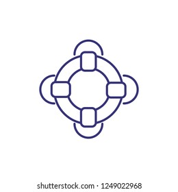Life ring line icon. Flotation ring on white background. Lifestyle concept. Vector illustration can be used for topics like life, lifestyle, insurance