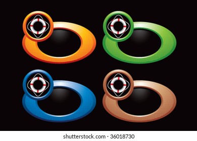 life ring on multicolored rings