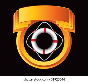 life ring on orange banner