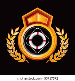 pantalla de anillo de vida naranja y roja real