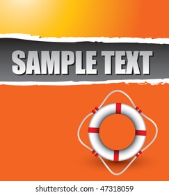life ring orange ripped banner