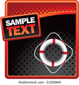 life ring red and black halftone template