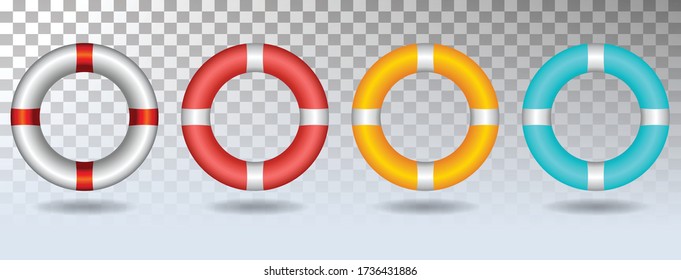 Life ring set icon vector illustration isolated on white background