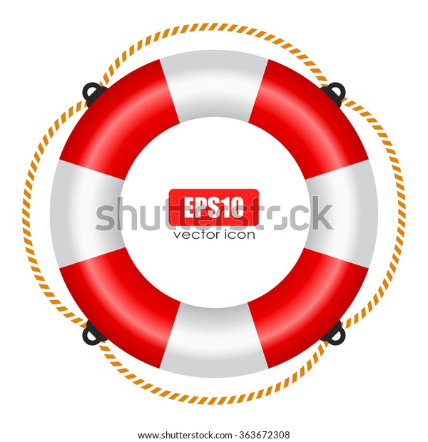 Download Life Ring Vector Icon Rope Isolated Stock Vector (Royalty ...