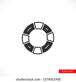 Life ring vector icon, sea life ring symbol. Modern, simple flat vector illustration for web site or mobile