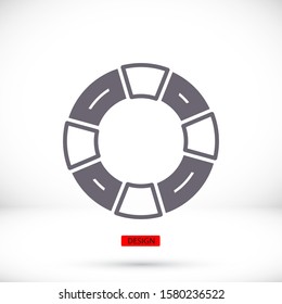 Life ring vector icon, sea life ring symbol. Modern, simple flat illustration for web site or mobile