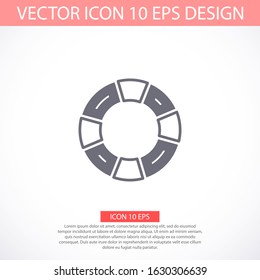 Life ring vector icon, sea life ring symbol. Modern, simple flat vector illustration for web site or mobile