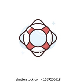 Life ring vector illustration. Outline filled Travel & Tourism icons.