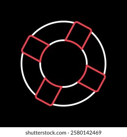 Life ring vector on black background icon. Life preserver symbol. Life saving sign. Security sign. Graph symbol for your web site design, logo, app, UI