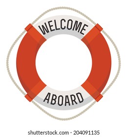 Life ring with 'Welcome aboard' title | 'Welcome aboard' lifebuoy icon