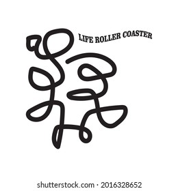 Life roller coaster. For tees design, t-shirt, illustration, poster and logo, also apparel. 