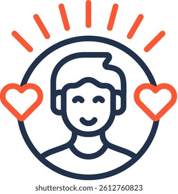 Life Satisfaction Icon Color Line Vector Illustration
