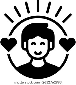 Life Satisfaction Icon Glyph Vector Illustration