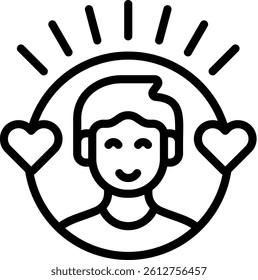 Life Satisfaction Icon Outline Vector Illustration
