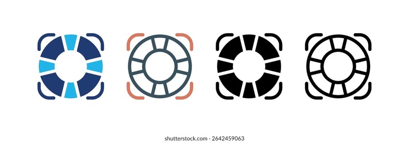 Life Saver icon set multiple style collection. Vector illustration.