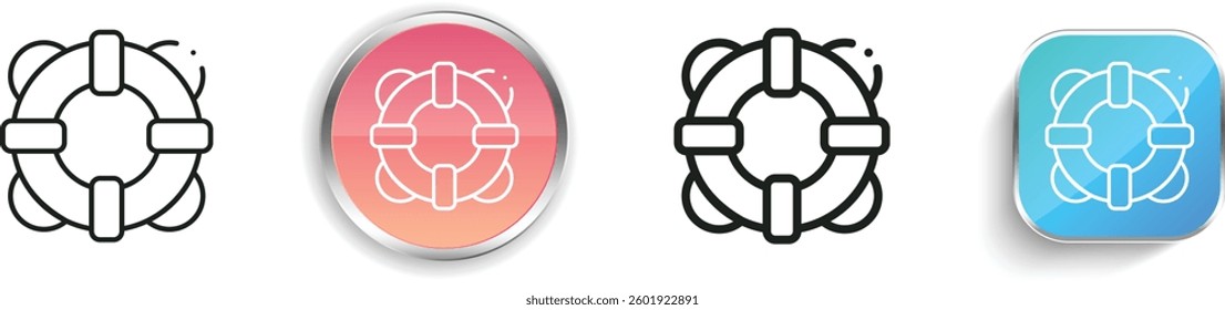 life saver icon. Thin Linear, Regular and Button Style Design Isolated On White Background