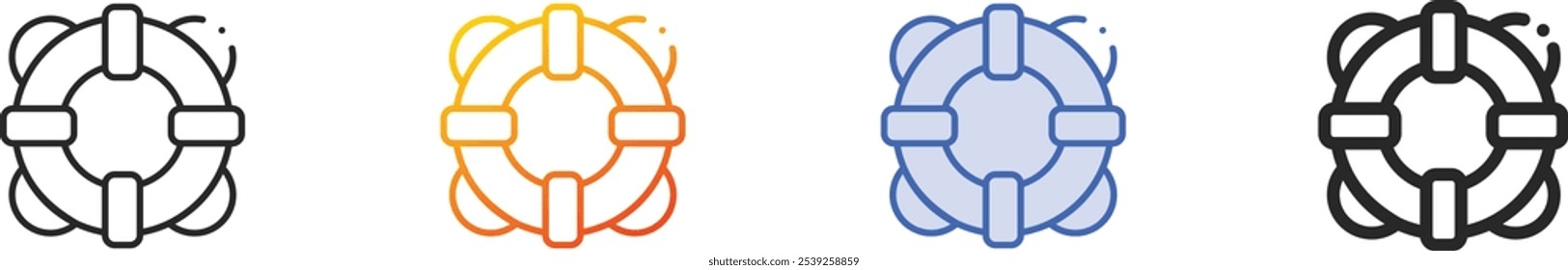 life saver icon.Thin Linear, Gradient, Blue Stroke and bold Style Design Isolated On White Background