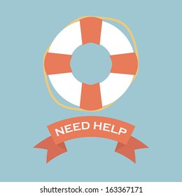 Life Saver with need help banner sign