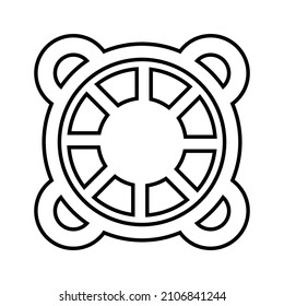 Life, saver outline icon. Line art vector.