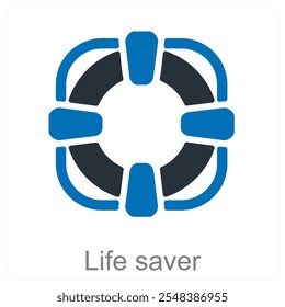 Life saver and rescue icon concept
