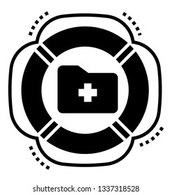 Life saver tire in round shape and patterns, lifebuoy icon